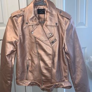 New rose gold faux leather jacket